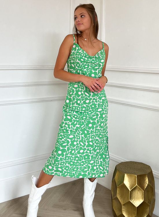 Middellange jurk print groen