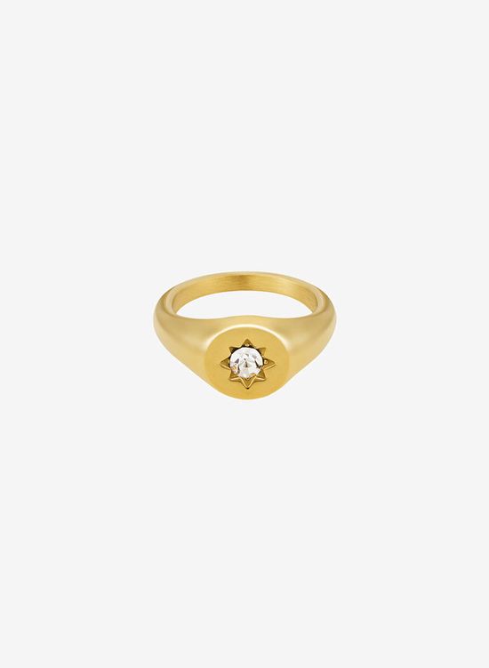 Ring star with zircon goud