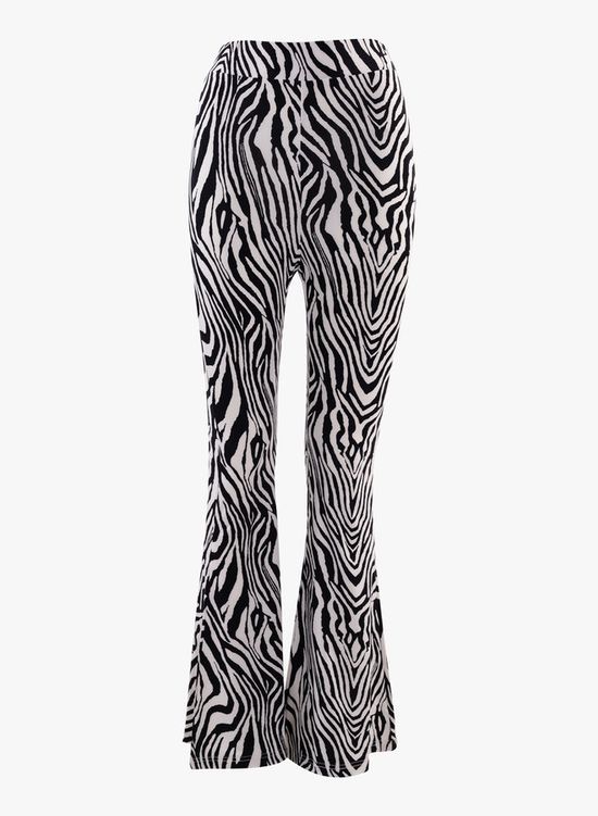 Flared broek met zebra print