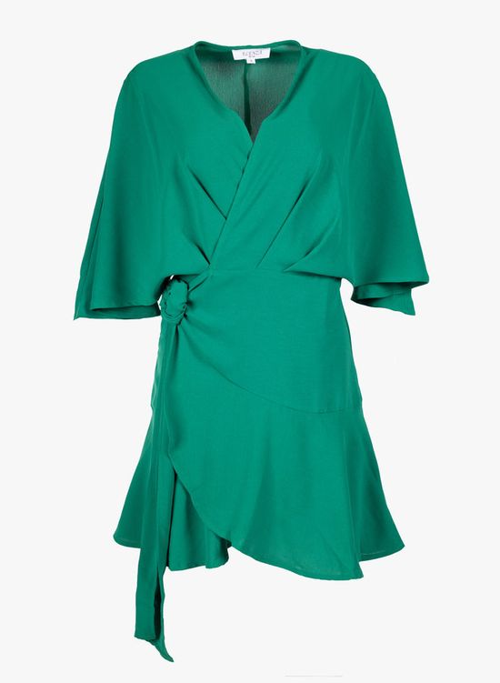 Classy jurk met riem groen