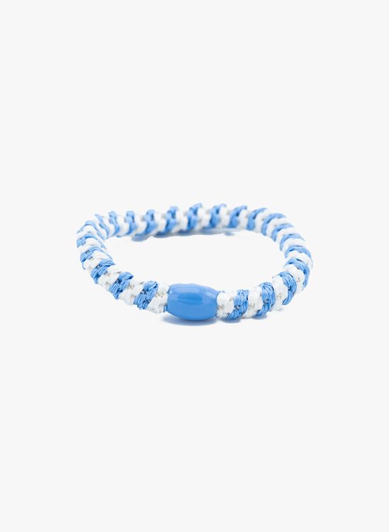 Haarelastiek armband blauw wit