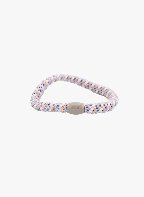 Haarelastiek armband paars roze wit