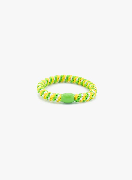 Haarelastiek armband groen geel
