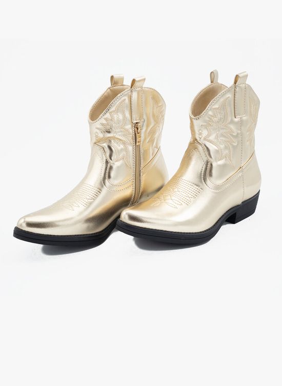 Korte cowboy laarzen goud  metallic