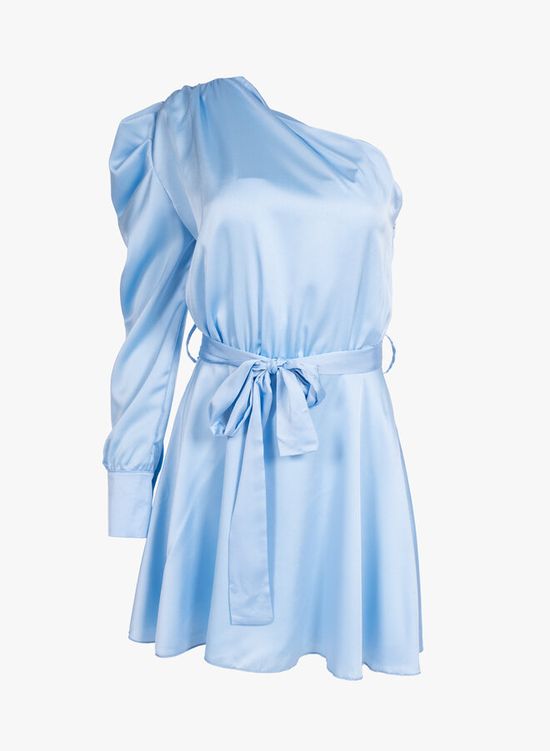 Off shoulder jurk blauw