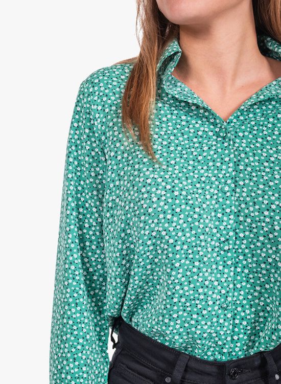 Groene blouse met bloemenprint