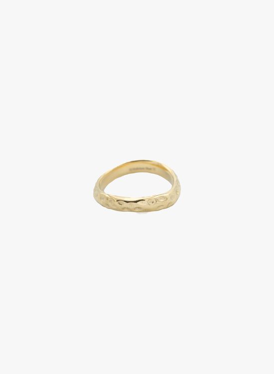 Asymmetrische ring met print goud
