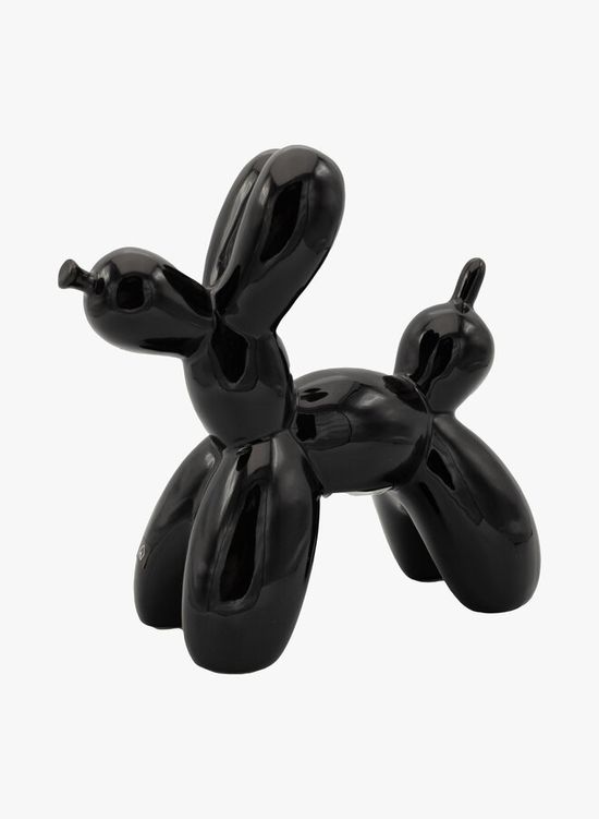 Ornament hond glimmend zwart