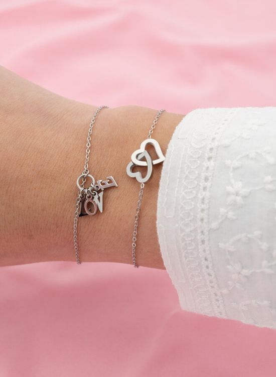 Armband love letters zilver