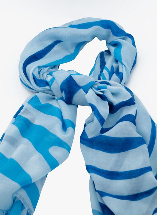 Zomer sjaal zebra print blauw