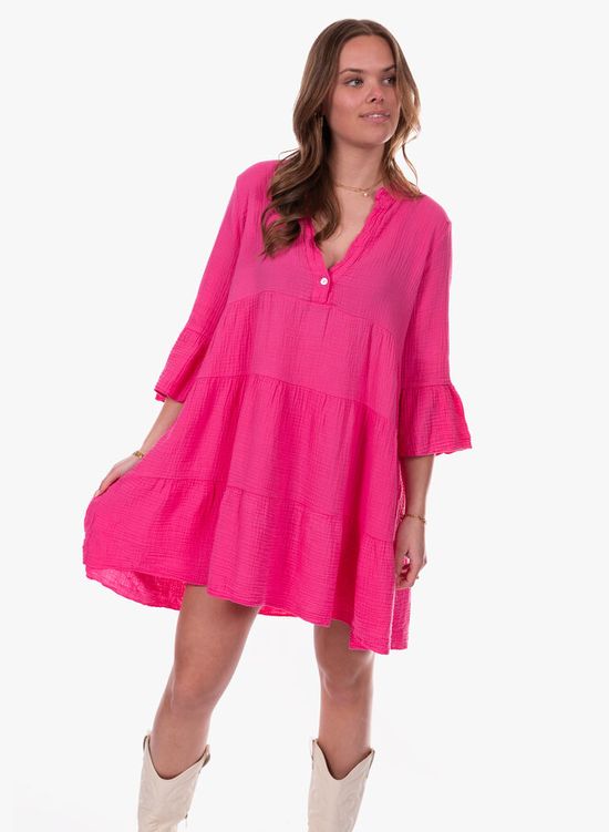 Katoenen jurk Ibiza roze