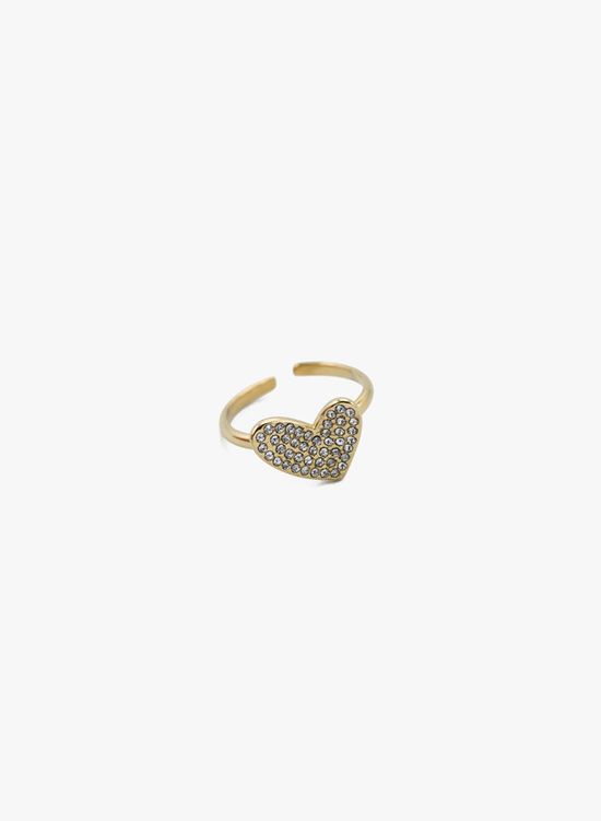 Ring glitter hart goud