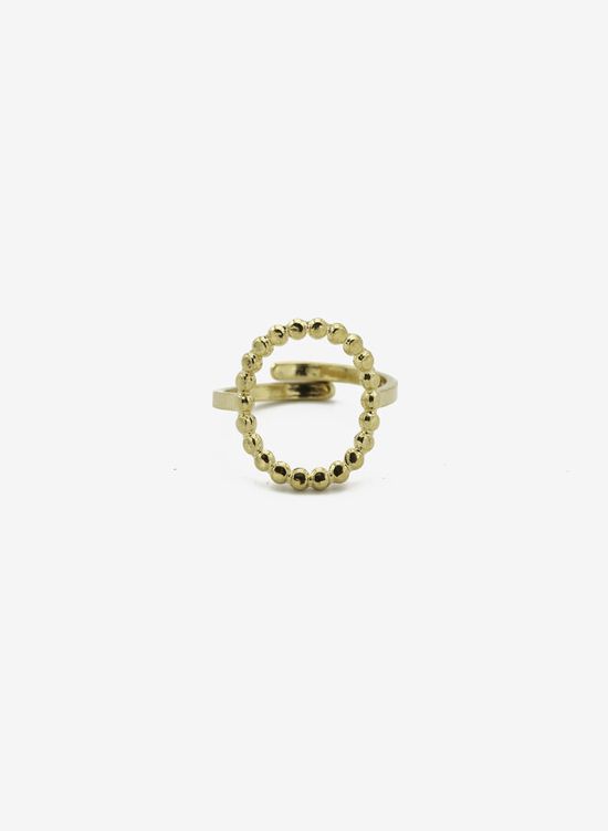 Ring dotted oval goud