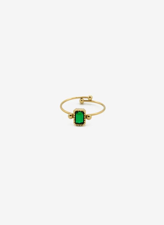 Vintage ring met groene steen