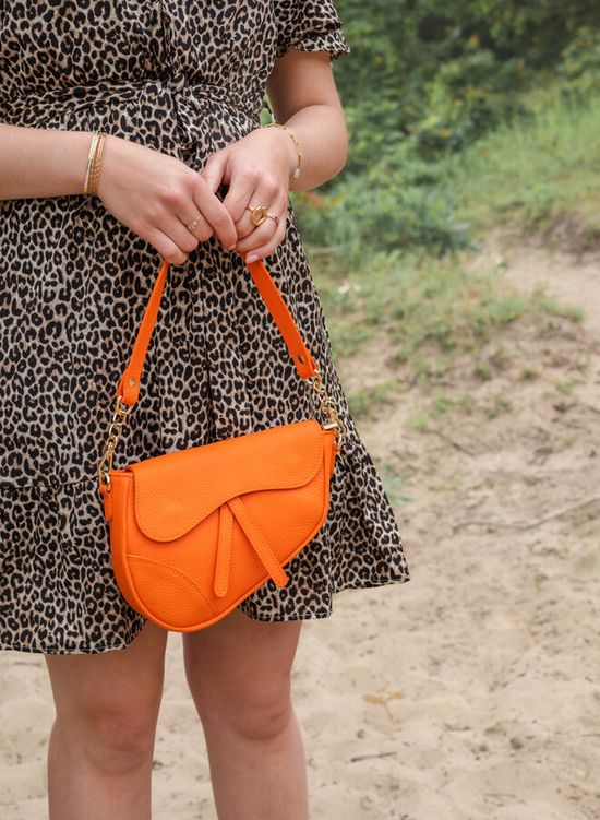 Leren tas Gigi oranje