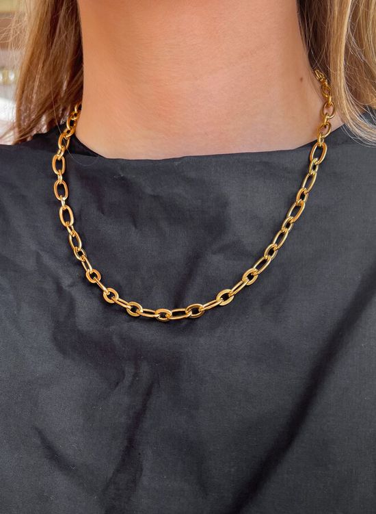 Gouden schakelketting chunky