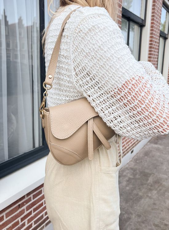 Gigi big crossbody tas taupe