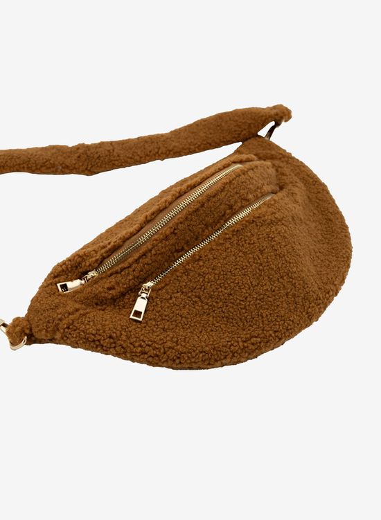 Teddy stof bum-bag bruin