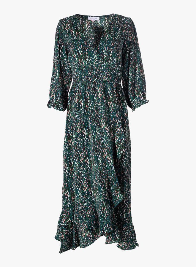 Maxi jurk met groene print