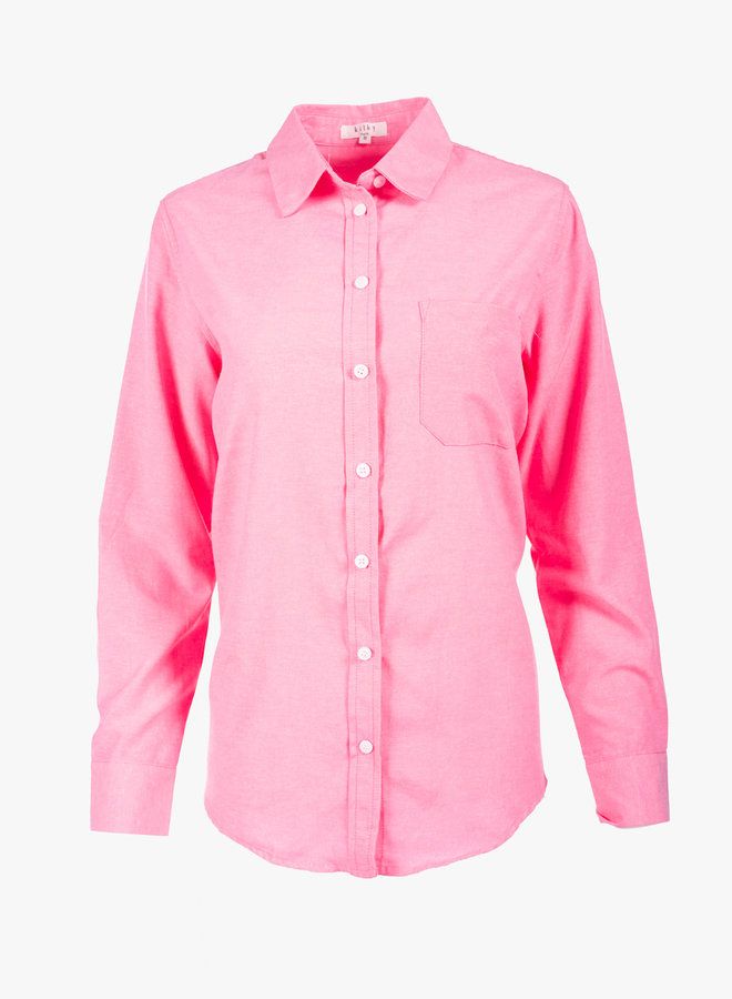 Katoenen blouse roze