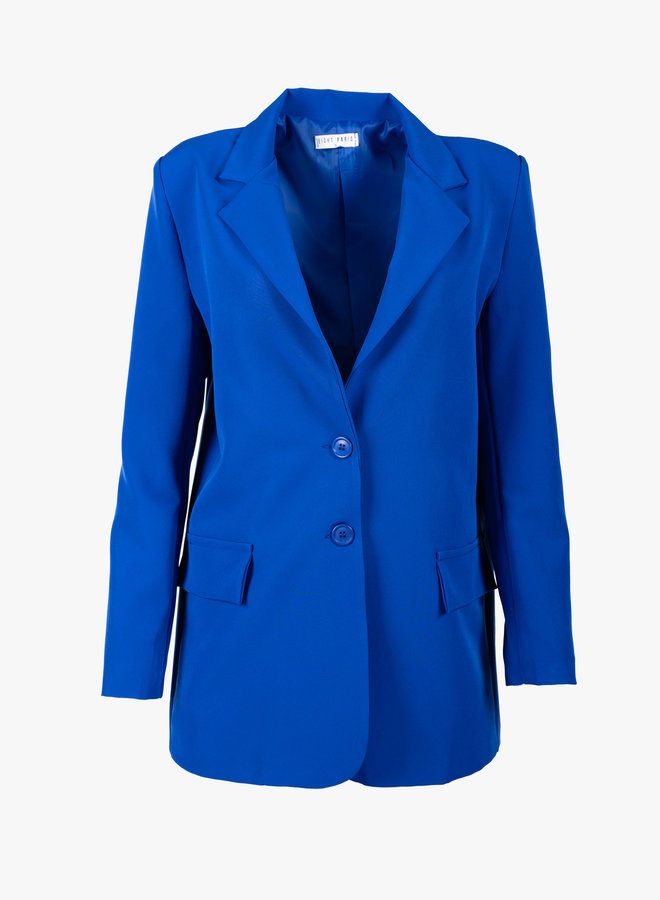Casual blazer kobalt blauw