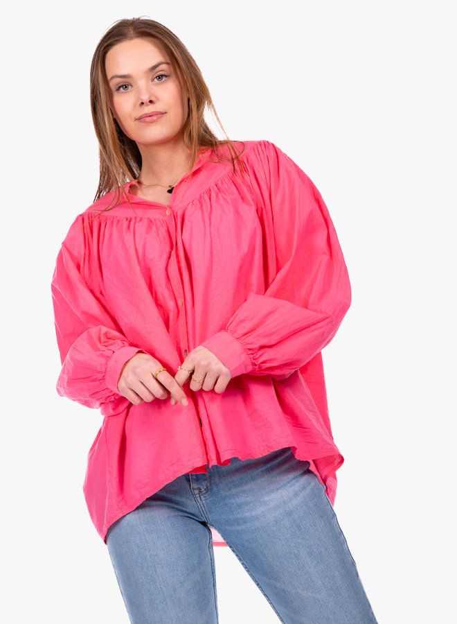 Oversized blouse roze